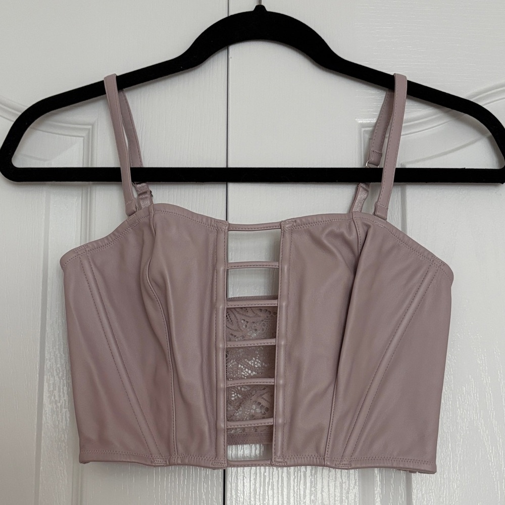 NWOT Women’s Pleather Crop Bustier